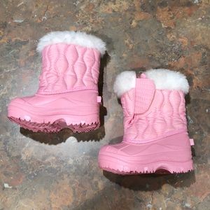 Pink Fleece-Lined Snow Boots, Size 5